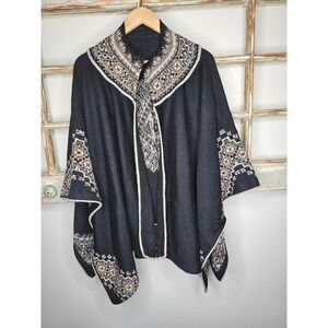Neutral Monochromatic Ruana 100% Alpaca Ladies One Size